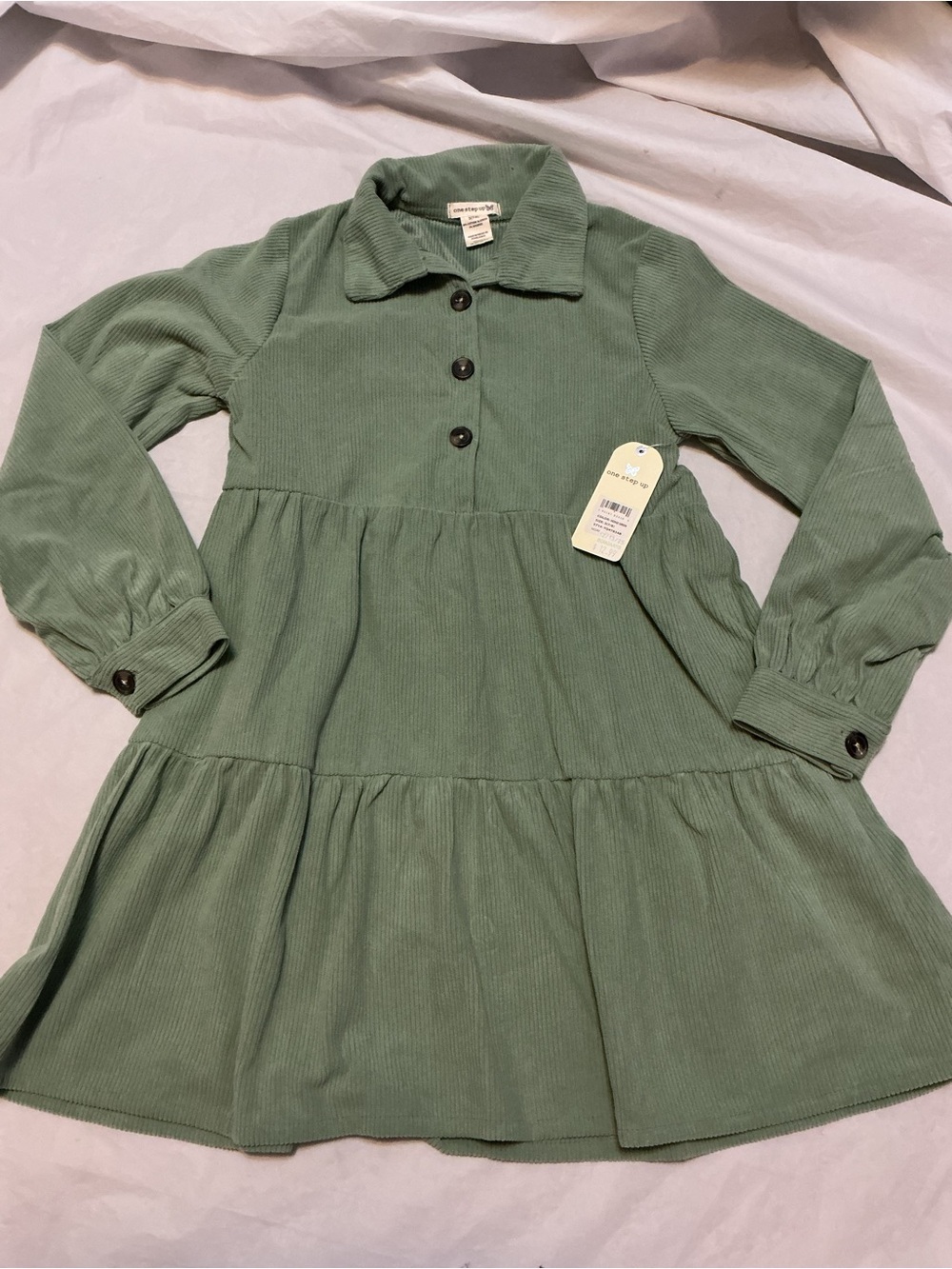 NWT One Step Up corduroy green dress size small 7/8